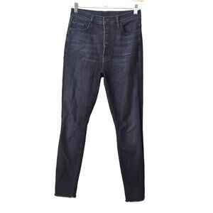 MOTHER Denim Womens 27‎ Pixie Swooner Ankle Fray Thunder Road Skinny Button Fly